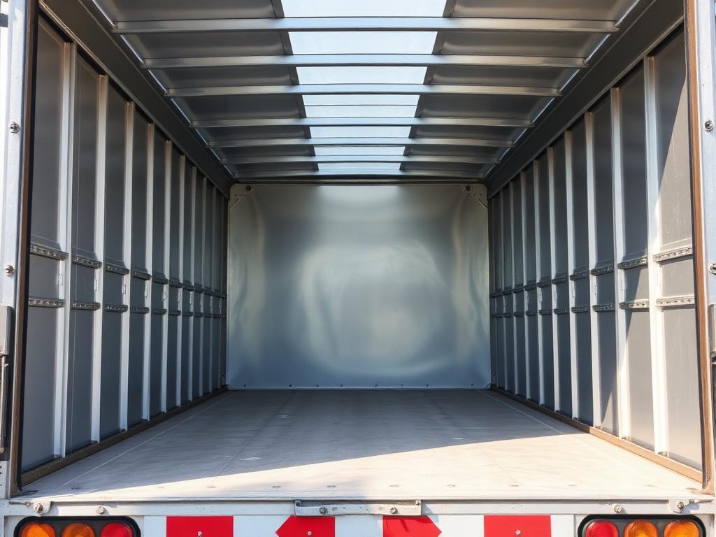 قبل — تحميل وتنظيم سيارة النقل | حي العليا بالرياض شاحنة نقل عفش فارغة قبل تحميل الأثاث في حي العليا وسط الرياض